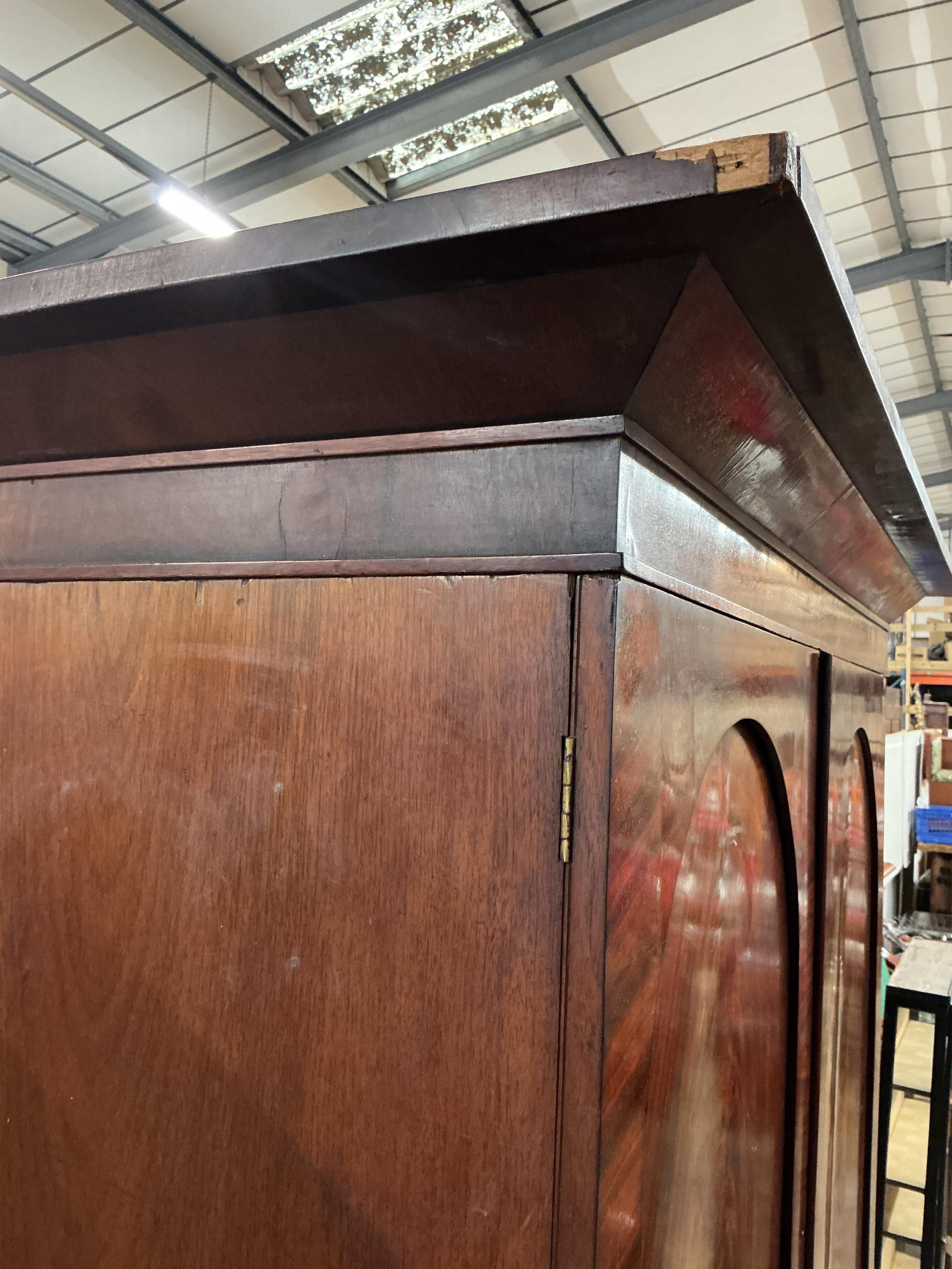 A Victorian mahogany linen press, width 139cm, depth 60cm, height 211cm